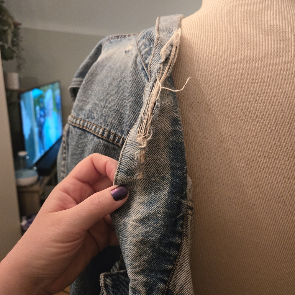 Distressed Denim Vest - Picture 4 of 5